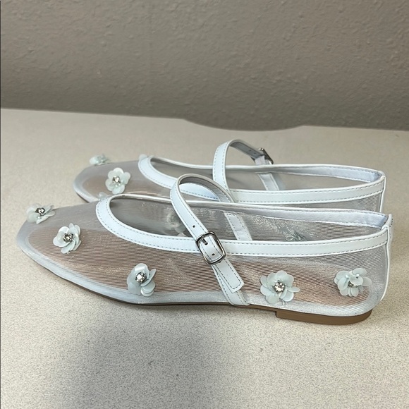 A New Day Light Blue Sheer Floral Flats - Picture 7 of 7